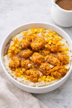 Rice Bowl with Popcorn & Gravy